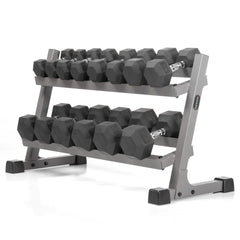 380 lb Dumbbell Set and Rack