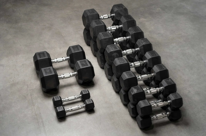 RUBBER HEX DUMBBELL SETS